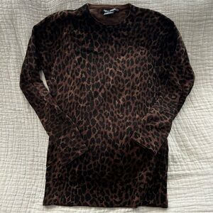 Nina Leonard Leopard Print Sweater size L